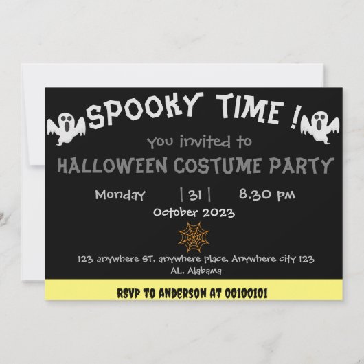 Éffrayant | citrouille Invitation de la fête d'hal (Dos)