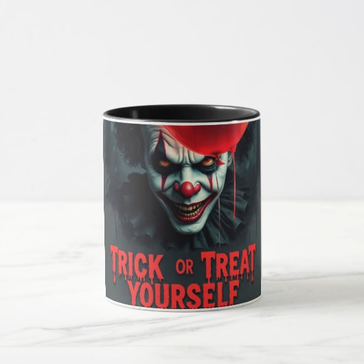 Éffrayant Clown Trick ou Treat Halloween Mug (Centre)