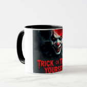 Éffrayant Clown Trick ou Treat Halloween Mug (Devant gauche)