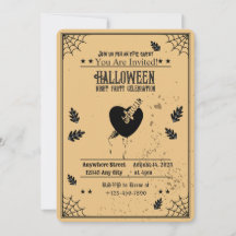 Éffrayant coeur Halloween Fête Invitation