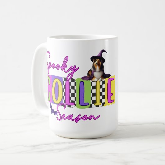 Éffrayant Collie Halloween Mug (Devant gauche)