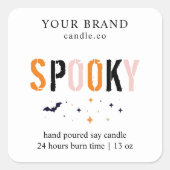 Éffrayant Étiquette de bougie d'Halloween | Minima (Devant)
