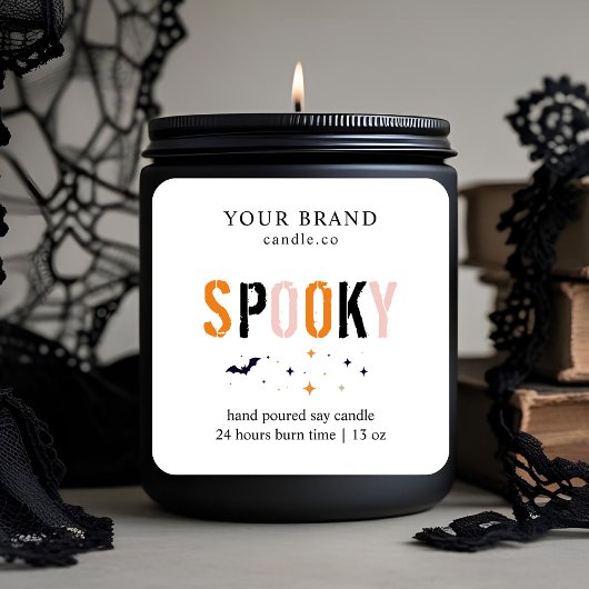 Éffrayant Étiquette de bougie d'Halloween | Minima