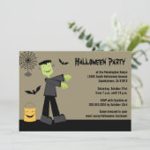 Éffrayant frankenstein bat halloween invitation (Debout devant)