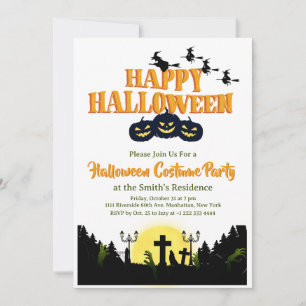 Éffrayant Halloween Costume Party Invitation 1