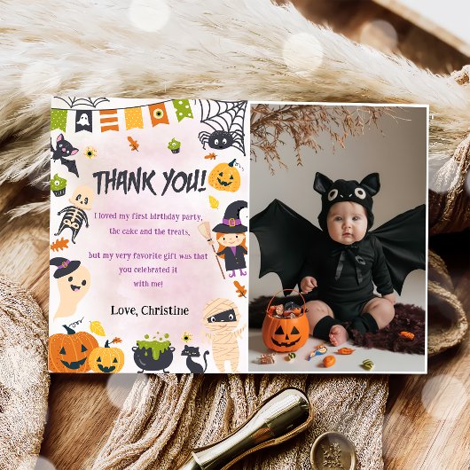 Éffrayant Halloween Cute Ghost Carte de remercieme