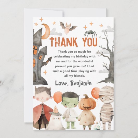 Éffrayant Halloween fête d'anniversaire Carte de r (Devant)