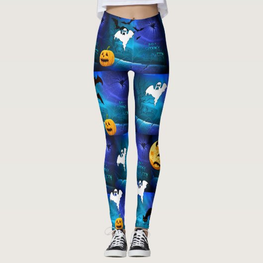 Éffrayant Halloween Leggings chauves-souris coureu (Devant)