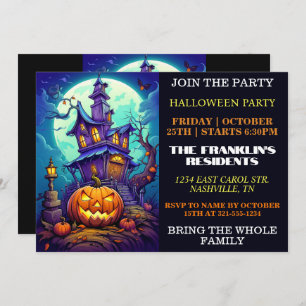 Éffrayant Haunted House Halloween Invitations de l