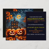 Éffrayant Haunted House Halloween Invitations de l (Devant / Derrière)