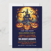 Éffrayant Haunted House Halloween Invitations de l (Devant)