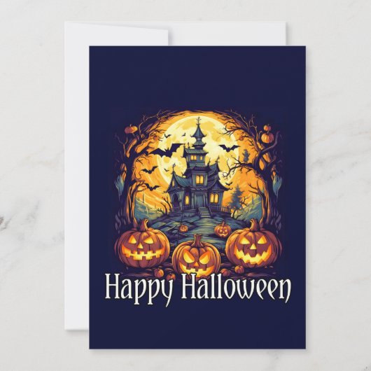 Éffrayant Haunted House Halloween Invitations de l (Dos)