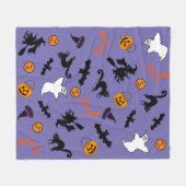 Éffrayant Icône Halloween Couverture polaire viole (Devant (Horizontal))
