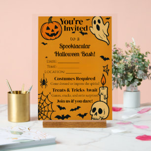 Éffrayant Invitation Halloween Bash Fantômes et