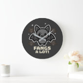 Éffrayant Kawaii Bat Halloween Grande horloge (Maison)