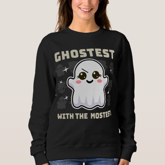 Éffrayant Kawaii Ghost Halloween Sweatshirt des fe (Devant)