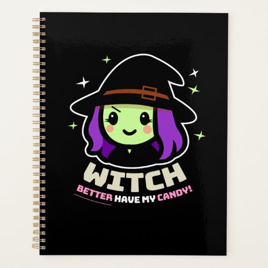 Éffrayant Kawaii Witch Halloween Planificateur (Devant)