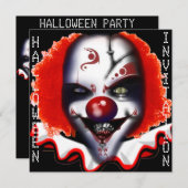 effrayant mème clown halloween invitation du parti (Devant / Derrière)