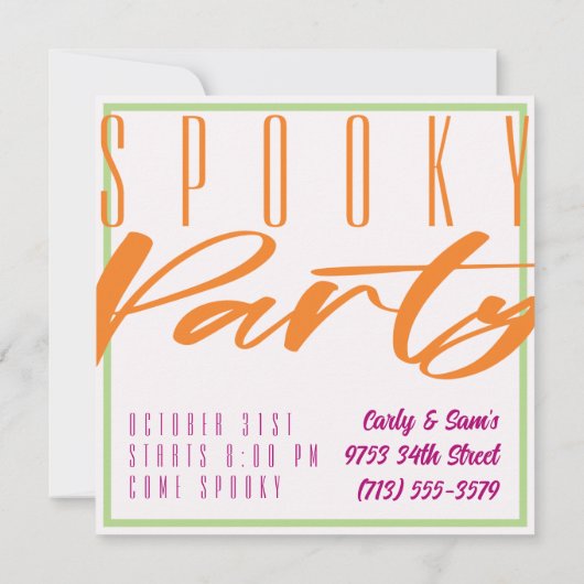 Éffrayant Modèle d'invitation Halloween (Dos)