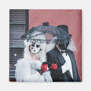 Éffrayant noir goth d'Halloween masqueré aimant bo