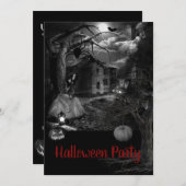 Éffrayant Old Farm Halloween Fête Invitation (Devant / Derrière)