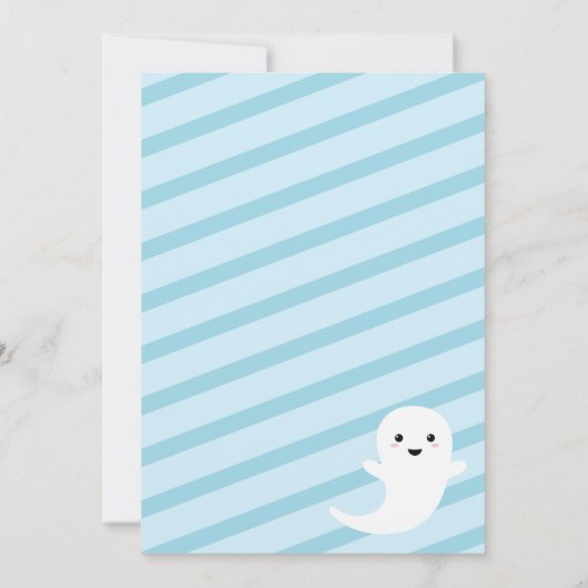 Éffrayant One Blue First Birthday Invitation (Dos)