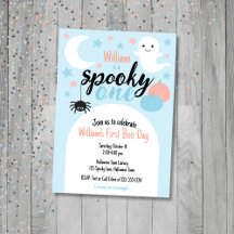 Éffrayant One Blue First Birthday Invitation