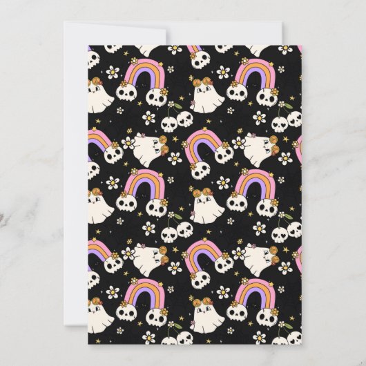 Éffrayant One, Retro Thème 1er Invitation annivers (Dos)