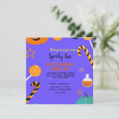 éffrayant plaisir fantôme halloween modèle invitat (Debout devant)