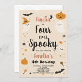 Éffrayant quatre enfants Halloween Invitation d'an (Devant / Derrière)
