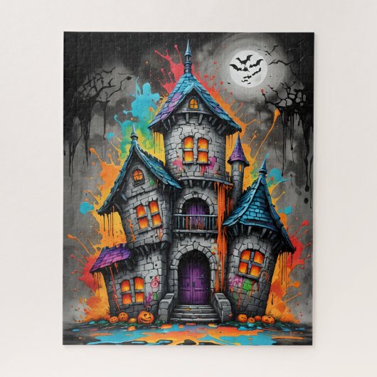 Éffrayant Rainbow Splatt Castle Jigsaw Puzzle (Vertical)