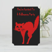 éffrayant sang rouge chat halloween invitations de (Debout devant)