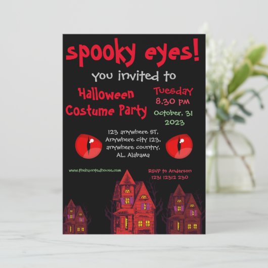 Éffrayant | Simple halloween Invitation de groupe  (Debout devant)