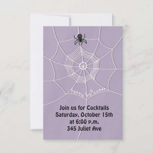 Éffrayant Spider dans Spider Web Invitation (Devant)