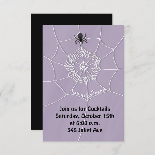 Éffrayant Spider dans Spider Web Invitation (Devant / Derrière)