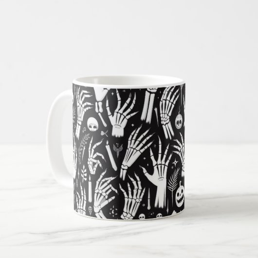 Éffrayant squelette mains Mug (Devant gauche)