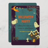 Éffrayant Thèmes Invitation de la fête d'Halloween (Devant / Derrière)