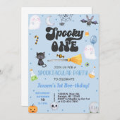 Éffrayant Un enfant d'Halloween invitation de 1er (Devant / Derrière)