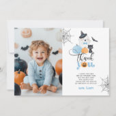 Éffrayant Un Halloween photo carte de remerciement (Devant)