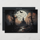 Éffrayant Woods Halloween Party Invitation (Devant / Derrière)