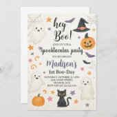 Éffrayante mignonne 1er anniversaire Invitation |  (Devant / Derrière)