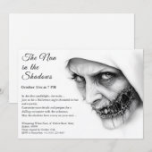 Éffrayante Nun Halloween Invitation Haunting Relig (Devant / Derrière)
