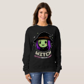Éffrayante sorcière Kawaii Halloween Sweatshirt (Devant entier)