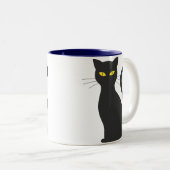 Éffrayante tasse de café de chat noir (Devant droit)