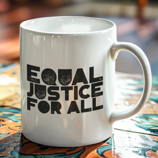 Égalité De Justice Pour Tous - Énoncé Gras Mug Cla