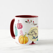 Egel Autumn Art Mok Aangepaste naam (Voorkant links)