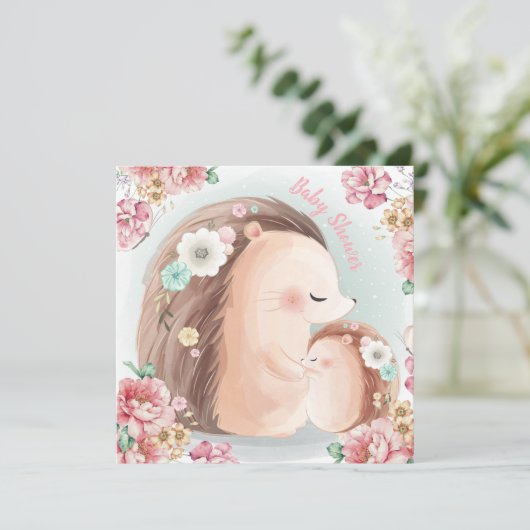 Egel Baby shower Uitnodiging (Staand voorkant)