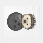 Egel bij Bowling met Bowling Fleece Deken (Voorkant (Horizontaal))