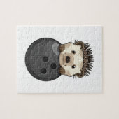 Egel bij Bowling met Bowling Legpuzzel (Horizontaal)