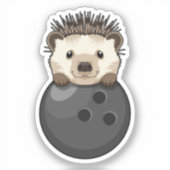 Egel bij Bowling met Bowling Sticker (Voorkant)